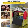 VEVOR Camping Kitchen Table, Aluminum Portable Folding Station with 4 Storage, 4 Detachable Legs and Carry Bag, Quick Installation for Outdoor Picnic