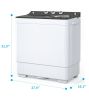 Twin Tub with Built-in Drain Pump XPB65-2288S 26Lbs Semi-automatic Twin Tube Washing Machine for Apartment;  Dorms;  RVs;  Camping and More;  White &