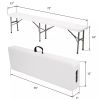 6 FT Plastic Folding Bench with Carrying Handle, Portable Outdoor Bench for Picnic Camping Dining Party