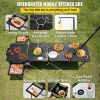 VEVOR Outdoor Mobile Kitchen, Portable Multifunctional Camp Box with Wheels All in One Integrated Cooking Station with Windproof Stove, Folding Tables