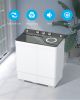 Twin Tub with Built-in Drain Pump XPB65-2288S 26Lbs Semi-automatic Twin Tube Washing Machine for Apartment;  Dorms;  RVs;  Camping and More;  White &