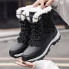 Ankle Boots Women Winter Shoes Keep Warm Non-slip Black Snow Boots Ladies Lace-up Boots Chaussures Femme Booties Woman Flat Boot