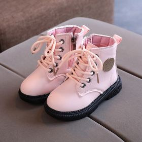 England New Autumn Kids Snow Boots Children's Winter Ankle Winter Girl Boots Unisex PU Leather Shoes For kids Snow Shoes C10281 (Color: Fabric Pink, size: 11)