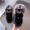 Winter Kids Snow Boots Cute Pearl Sequins Furry Kids Shoes for Girls Toddler Baby Plush Ankle Boots Warm Casual Shoes Size 21-30