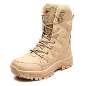 Comfort Beige Outdoor Hiking Boots Couple Men Trekking Shoes Women Big Size Military Tactical Boots For Men hiking sheos snow bo (Color: Brown -S208, size: 41)