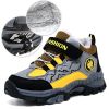 FLARUT Kids Winter Shoes Boys Hiking Shoes Plus Fur Warm Sport Running Shoes Waterproof Non-slip Outdoor Soft Climbing Sneakers