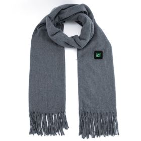 Electric Heated Winter Scarf USB Heating Neck Wrap Unisex Heated Neck Shawl Soft Warm Scarves 3 Heating Modes for Outdoor Cycling Skiing Skating (Color: Grey)