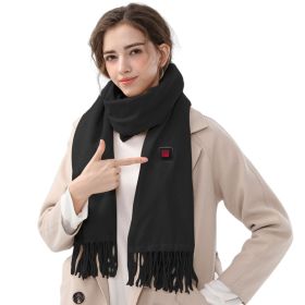 Electric Heated Winter Scarf USB Heating Neck Wrap Unisex Heated Neck Shawl Soft Warm Scarves 3 Heating Modes for Outdoor Cycling Skiing Skating (Color: Black)