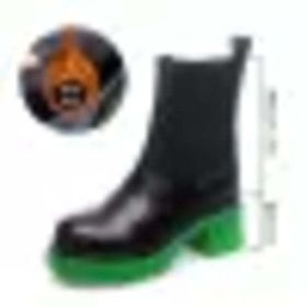 Winter Warm Plush Women's Boots High-heeled Thick-heeled Martin Boots (Color: Green, size: 39)