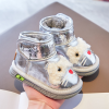 Children Fur Snow Boots for Kids Girls Fashion Letters Printed Girls Platform Boots Cute Warm Plush Shoes Girl Non-slip E10284