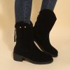 Vintage Martin Boots Women Mid Heel Knight Short Boots In Autumn Winter 2022 New Zipper Closed Retro Apricot Black Fashion Trend