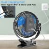 10000mAh Rechargeable Portable Fan, 8-Inch Battery Operated Clip on Fan, USB Fan, 4 Speeds, Strong Airflow, Sturdy Clamp for Personal Office Desk Golf