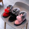 Winter Kids Snow Boots Cute Pearl Sequins Furry Kids Shoes for Girls Toddler Baby Plush Ankle Boots Warm Casual Shoes Size 21-30