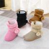 Thick Warm Kids Snow Boots Cute Hairball Winter Boots With Plush Toddler Baby Girl Cotton Shoes Non-slip Casual Flats Size 20-35