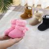 Thick Warm Kids Snow Boots Cute Hairball Winter Boots With Plush Toddler Baby Girl Cotton Shoes Non-slip Casual Flats Size 20-35