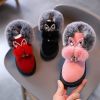 Winter Kids Snow Boots Cute Pearl Sequins Furry Kids Shoes for Girls Toddler Baby Plush Ankle Boots Warm Casual Shoes Size 21-30