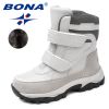 BONA New Arrival Classics Style Children Boots Hook & Loop Boys Winter Shoes Round Toe Girls Snow Boots Light Free Shipping