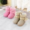 Thick Warm Kids Snow Boots Cute Hairball Winter Boots With Plush Toddler Baby Girl Cotton Shoes Non-slip Casual Flats Size 20-35