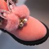 Winter Kids Snow Boots Cute Pearl Sequins Furry Kids Shoes for Girls Toddler Baby Plush Ankle Boots Warm Casual Shoes Size 21-30