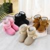 Thick Warm Kids Snow Boots Cute Hairball Winter Boots With Plush Toddler Baby Girl Cotton Shoes Non-slip Casual Flats Size 20-35