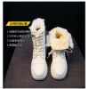 Women Snow Boots Beige Plush Warm Fur Causal Boots Shoes Sneakers Ankle Booties Platform Thick Sole Lace Up Winter Shoes998