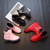 Rabbits Ears Boots Girls Crystal Autumn Booties Warm Cozy Winter Shoes for Girl Polka Dot Bow Little Girl Snow Boots Kids F07232