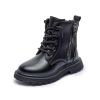 New Autumn Winter Korean Patent Leather Low Heels Boots Children's Shoes Girls Short Boots Casual Side Zipper Kids Boot E08153