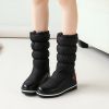 Lucyever Plus Size 44 Winter Down Snow Boots Women Waterproof Embroidery Cotton Padded Boots Female Thicken Warm Platform Shoes