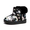 2022 Cute Cartoon Unicorn Children snow boots Pink Cute Girl Keep Warm Shoes Childhood Black Kids Boy Short Boots Printed D10272