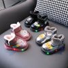 LED Children Snow Boots 1 to 6 year old Baby Boy Cartoon Bear Short Boots with Luminous Sole Warm Plush Winter Shoes Girl E10253