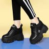 Ladies Casual Shoes Lace-up Fashion Sneakers Platform Snow Boots Autumn Women Boots PU Leather Women's Shoes Zapatos De Mujer