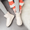 2022 New Winter Plus Velvet PU Waterproof Mid-Tube Snow Boots Thickened Warm Women's Boots 35-40 Flat-Heeled Cotton Shoes