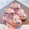 Children Fur Snow Boots for Kids Girls Fashion Letters Printed Girls Platform Boots Cute Warm Plush Shoes Girl Non-slip E10284