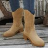 Vintage Martin Boots Women Mid Heel Knight Short Boots In Autumn Winter 2022 New Zipper Closed Retro Apricot Black Fashion Trend