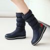 Lucyever Plus Size 44 Winter Down Snow Boots Women Waterproof Embroidery Cotton Padded Boots Female Thicken Warm Platform Shoes